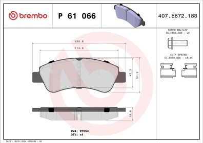 Bremsbelagsatz BREMBO Xtra P 61 066X, Vorne