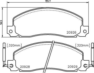 MINTEX MDB1333 Bremsbelagsatz Scheibenbremse Vorne Renault Trafic Opel Vauxhall