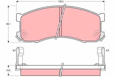 TRW Original Bremsbelagsatz, Scheibenbremse 21731 Vorderachse GDB1037 FÜR Mazda