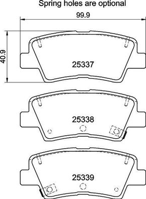 MINTEX Bremsbelagsatz Scheibenbremse MDB3252 hinten Kia Hyundai Ssangyong