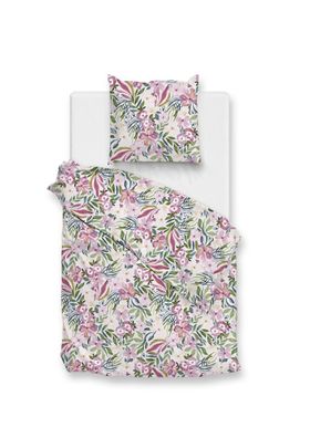 Zo! Home Mako-Satin Bettwäsche 155x220 Evita multi Flowerpower pink grün weiß