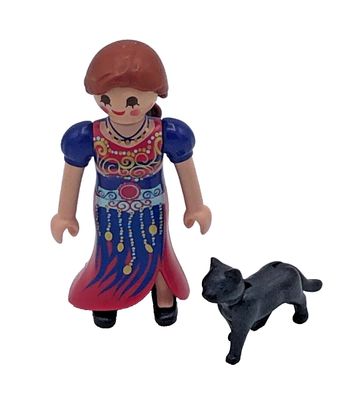 Playmobil Hexe Zauberin Wahrsagerin Zirkus Halloween Katze Frau Figur Magierin #