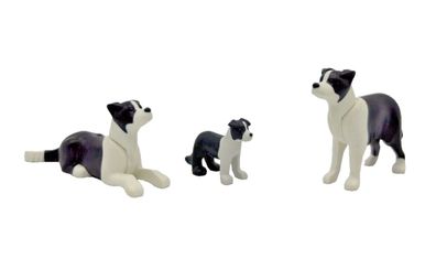 Playmobil Border Collie drei Stück stehend sitzend Welpe Hund Bauernhof Tier