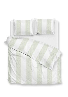 Zo! Home Mako-Satin Bettwäsche 135x200 Tratti di Satinado Foam Green grün Streifen