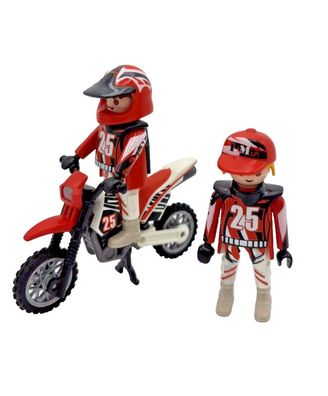 Playmobil 9357 Motocross-Fahrer mit Ersatzfahrer Special Plus Figur Motocross