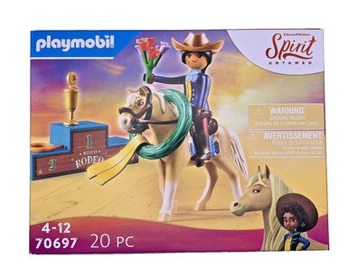 Playmobil 70697 Spirit Untamed Rodeo Pru Figur Hut Pferd mit Kranz und Zubehör