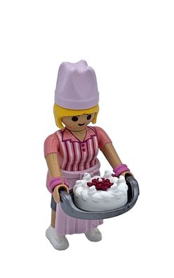 Playmobil Figur Bäckerin Konditorin Patisserie mit Schürze Tablet Hochzeitstorte