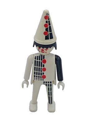 Playmobil Figur 4514 Pierrot Clown von 1974 für Zirkus schwarz weiß Musikkapelle