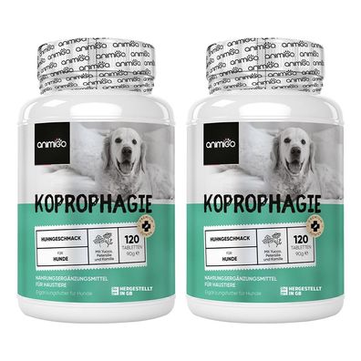 Koprophagie Tabletten - Fressen von KOT & Gras -120 Hund Tabletten - 2 Flaschen