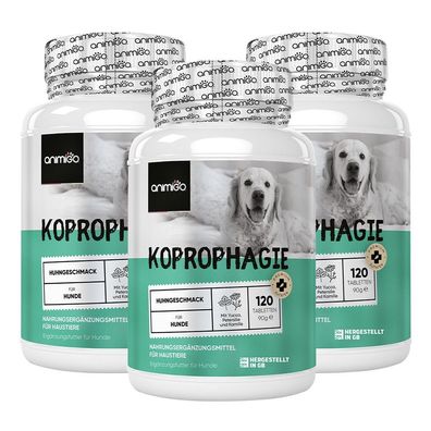 Koprophagie Tabletten - Fressen von KOT & Gras -120 Hund Tabletten - 3 Flaschen