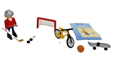 Playmobil Sportsmann Multi Sport Boy Figur Hockey Fahrrad Basketball 3341 4948