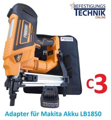 Freeman Akku Betonnagler LD40 C3 15-40mm Basic für Makita Akku BL1850B C3 Betonnägel