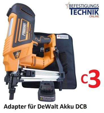 Freeman Akku Betonnagler LD40 C3 15-40mm Basic für DeWalt Akku DCB C3 Betonnägel