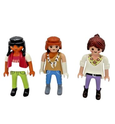 Playmobil 3x Hippie Figur Eine mit Zahnkette Outfit für Festival Party Disko Set