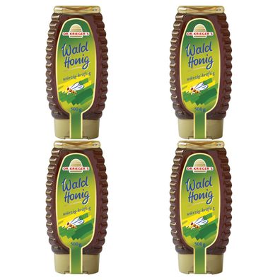 Dr Kriegers Wald Honig würzig kräftig Stehflasche 500g 4er Pack