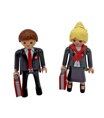 Playmobil Sparkasse Bank Bankangestellte Bankmitarbeiter Koffer Promo Figur