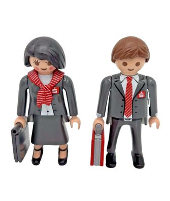 Playmobil Sparkasse Bank Bankangestellte Bankmitarbeiter Laptop Koffer Figur