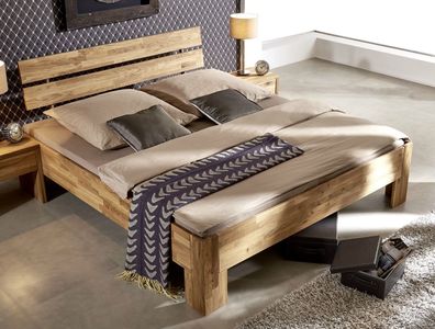 Doppelbett 'Ella' 160x200cm Wildeiche geölt