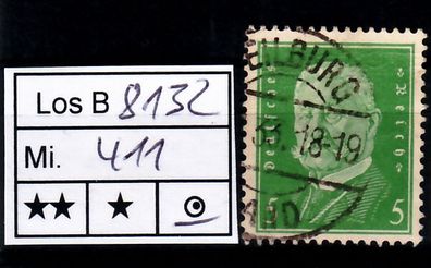 Los H8132: Deutsches Reich Mi. 411, gest