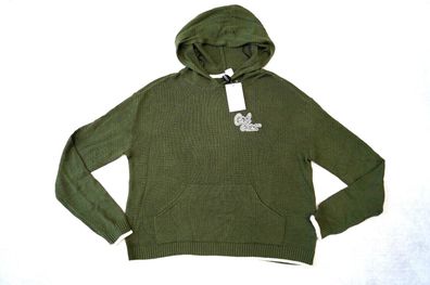 H&M Feinstrick - Kapuzenpullover Hoodie Gr. S khakigrün NEU