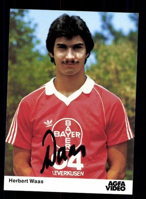 Herbert Waas Autogrammkarte Bayer Leverkusen 1981-82 Original Sign+A 161646