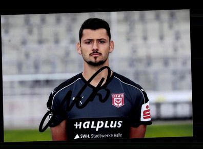 Michael Netolitzky Foto Hallescher FC 2016-17 Original Signiert+ A 240126