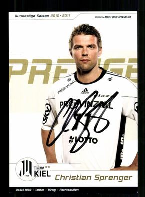 Christian Springer Autogrammkarte THW Kiel 2010-11 Original Signiert + A 239901