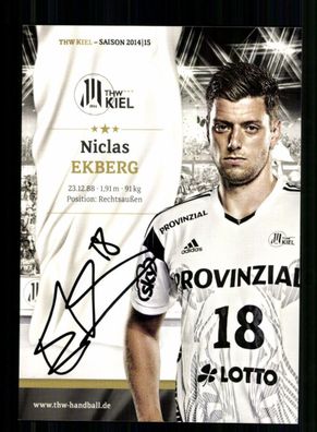 Niclas Ekberg Autogrammkarte THW Kiel 2014-15 Original Signiert + A 239975