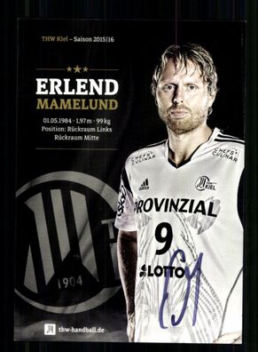 Erlend Mamelund Autogrammkarte THW Kiel 2015-16 Original + A 239993