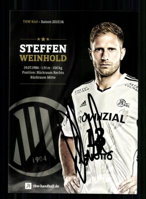 Steffen Weinhold Autogrammkarte THW Kiel 2015-16 Original Signiert + A 239995