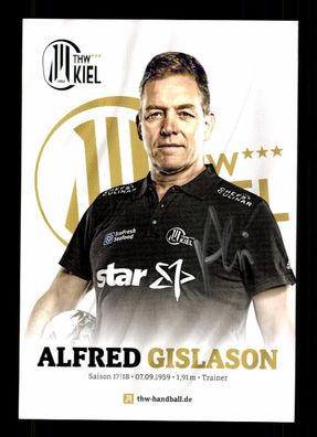 Alfred Gislason Autogrammkarte THW Kiel 2017-18 Original Signiert + A 239997