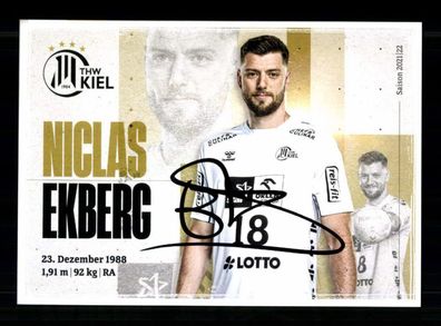 Niclas Ekberg Autogrammkarte THW Kiel 2021-22 Original Signiert + A 240072