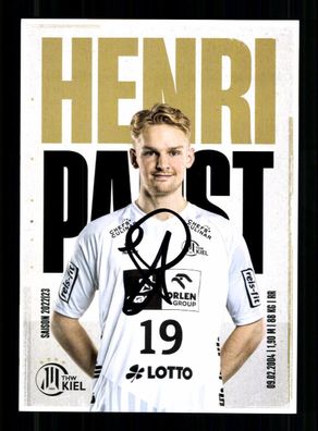 Henri Pabst Autogrammkarte THW Kiel 2022-23 Original Sign + A 240088