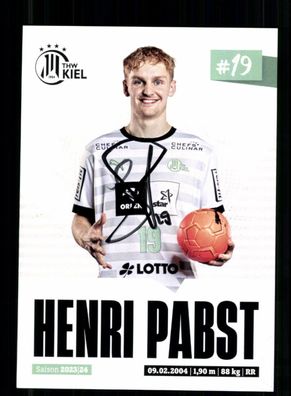 Henri Pabst Autogrammkarte THW Kiel 2023-24 Original Signiert + A 240108