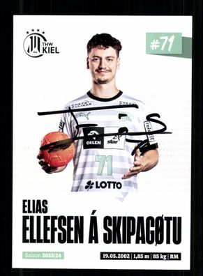 Elias Ellefsen A Skipagotu THW Kiel 2023-24 Original Signiert + A 240118