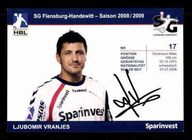 Ljubomir Vranjes SG Flensburg Handewitt 2008-09 Original Signiert + A 240160