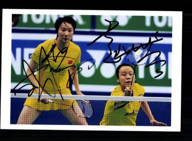Cheng Shu und Zhao Yunlei Foto Original Signiert Badminton + A 239534