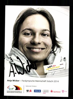 Anja Wicker Original Signiert Paralympische Spiele + A 239625