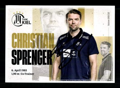 Christian Sprenger Autogrammkarte THW Kiel 2021-22 Original Signiert + A 240051