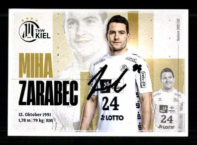Miha Zarabec Autogrammkarte THW Kiel 2021-22 Original Signiert + A 240078