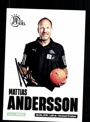 Mattias Andersson Autogrammkarte THW Kiel 2023-24 Original Signiert + A 240096