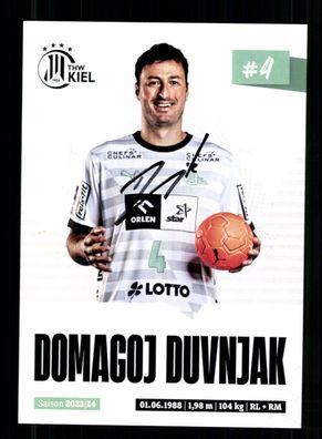 Domagoj Duvnjak Autogrammkarte THW Kiel 2023-24 Original Signiert + A 240098