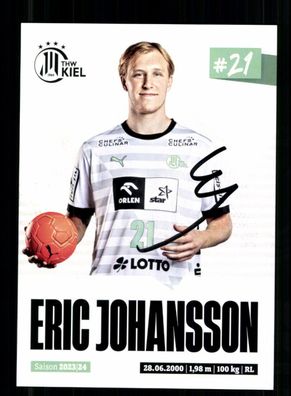 Eric Johansson Autogrammkarte THW Kiel 2023-24 Original Signiert + A 240110