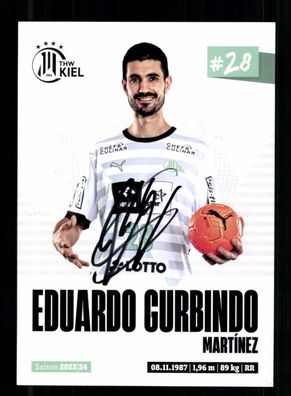 Eduardo Gurbindo Autogrammkarte THW Kiel 2023-24 Original Signiert + A 240112