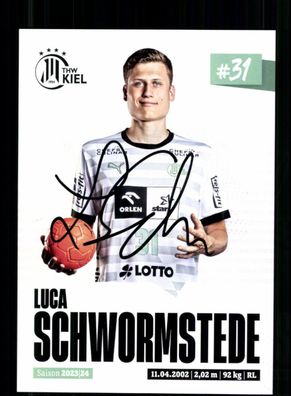Luca Schwormstede Autogrammkarte THW Kiel 2023-24 Original Signiert + A 240113