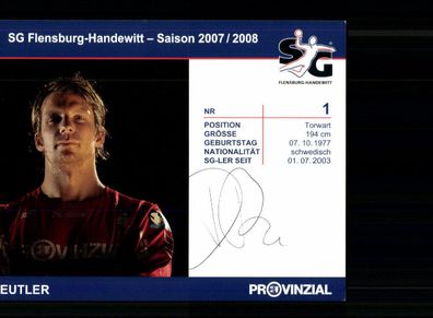 Dan Beutler SG Flensburg Handewitt 2007-08 1. Karte Signiert + A 240136