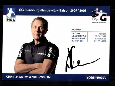 Kent Harry Andersson SG Flensburg Handewitt 2007-08 2. Karte Signiert + A 240143