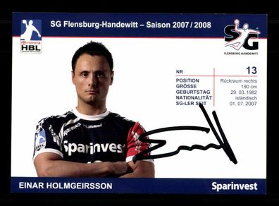 Einar Holmgeirsson SG Flensburg Handewitt 2007-08 2. Karte Signiert + A 240150