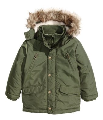 H&M Jacke Winterjacke Wattierter Parka Gr. 92,98,104,116,122,128 khaki NEU