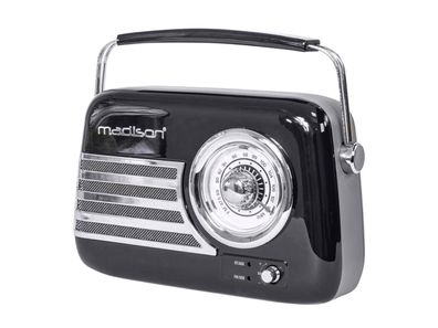 Tragbares Nostalgie Radio ''FREESOUND-VR40B'' mit Bluetooth, USB & FM 30W, schwarz